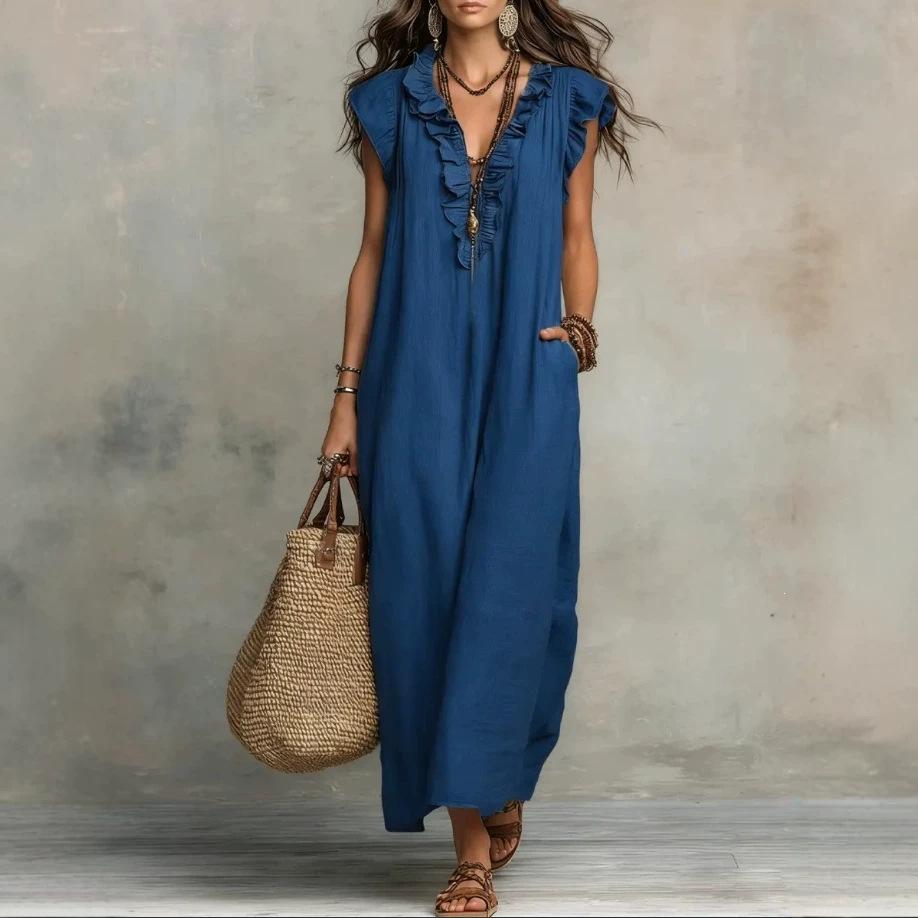European and American women's clothing, spring and summer new bohemian flying sleeve dress