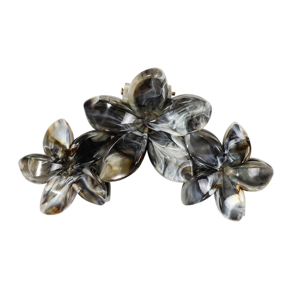 Elegant Marble Frangipani Hair Claw Clip with Multi Color Option Practical Resin Hair Accessory for Everyday Use