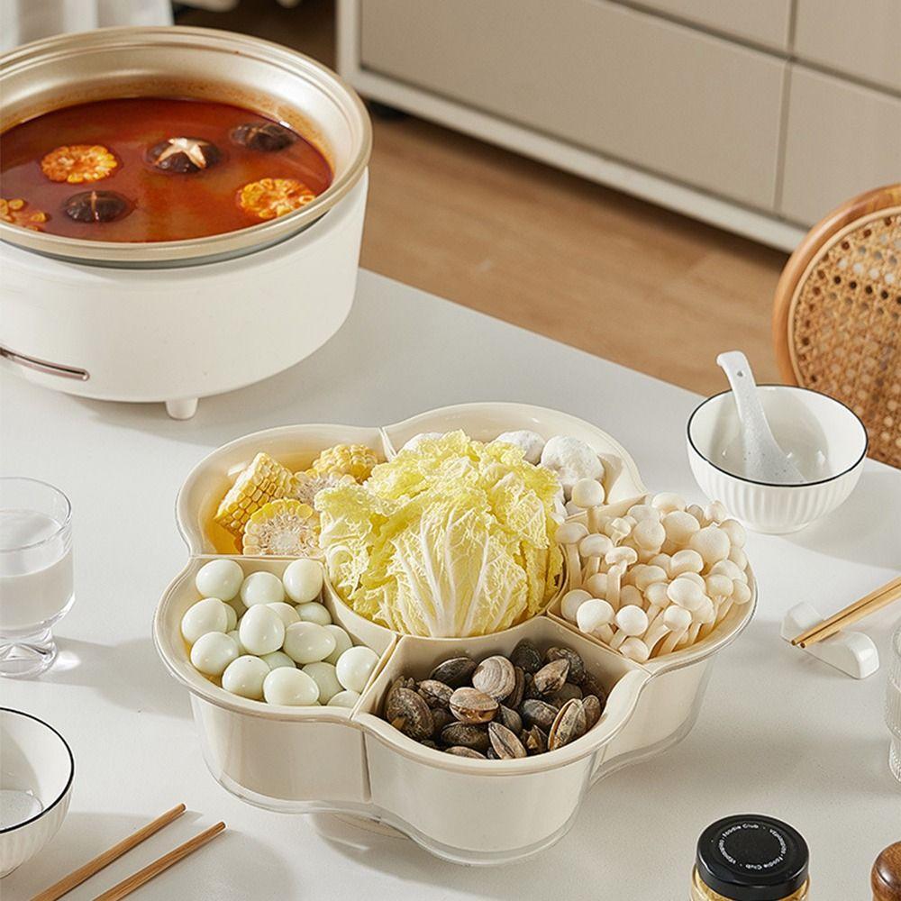 Hollow-Out Divided Serving Tray Creative Dried Fruit Snack Plate  Kitchen Preparation