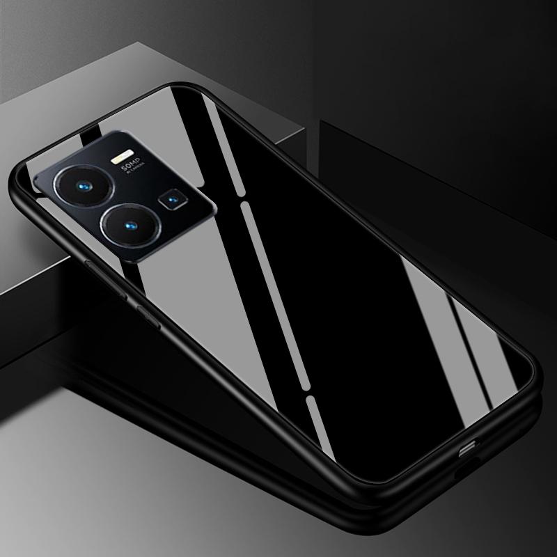 For VIVO Y35 2022 Case Cover Tempered Glass Cases for Vivo V21 5G 4G V21E Y11S Y12S Y20S V20 SE Y03 V2022 V2023 Hard Back Bumper
