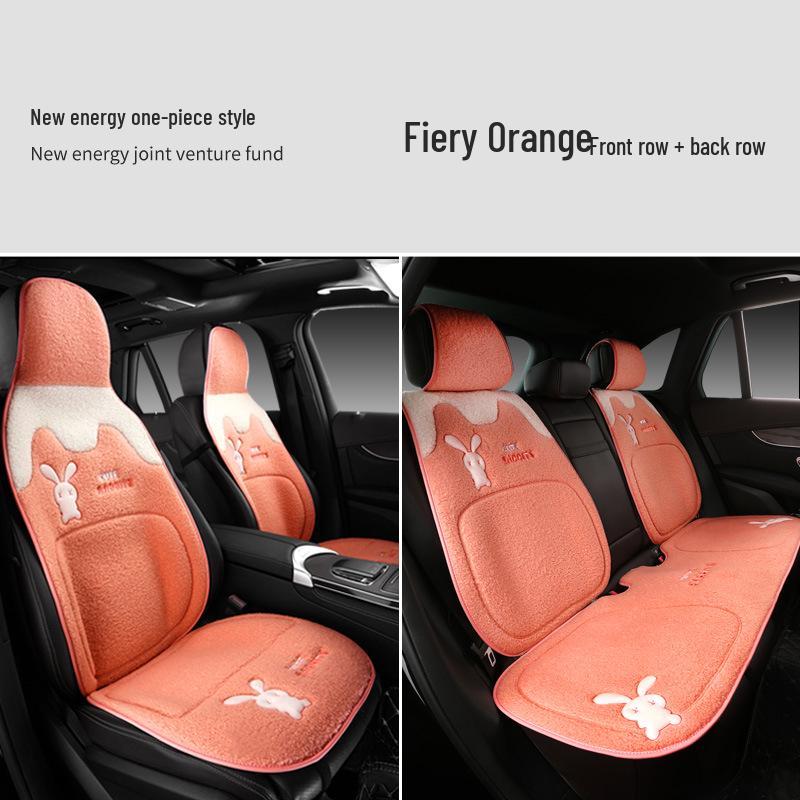 Universal Plush Winter Car Seat Cushion - Thick, Warm, Goddess Style for Five-Seaters