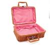 Picnic Lunch Basket with Fabric Checkered Pattern Basket, Lid, Wicker-Style Basket, Upholstery, (Medium)