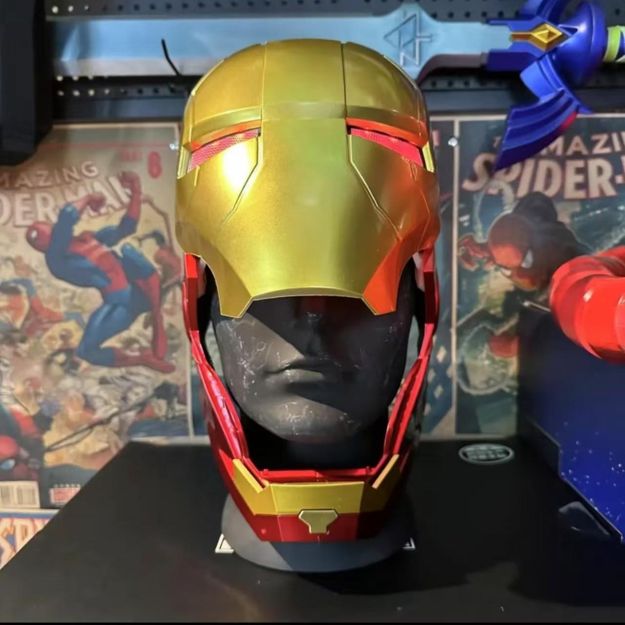 Brand new Iron High-Quality Man High-Quality Helmet High-Quality Mk5 High-Quality Jarvis High-Quality Helmet High-Quality Luminous High-Quality Manual золотистый