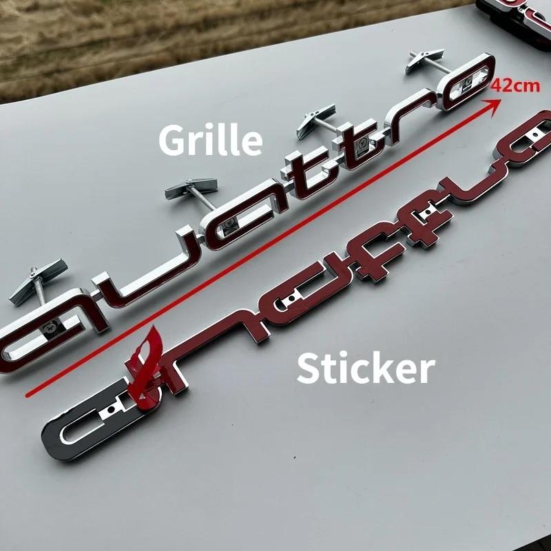 hot Quattro Emblem ABS Material Car Front Grille Badge Modified Accessories for hot S A3 A4 B8 8P 8V A6 C7 A5 Q5 B7 B6