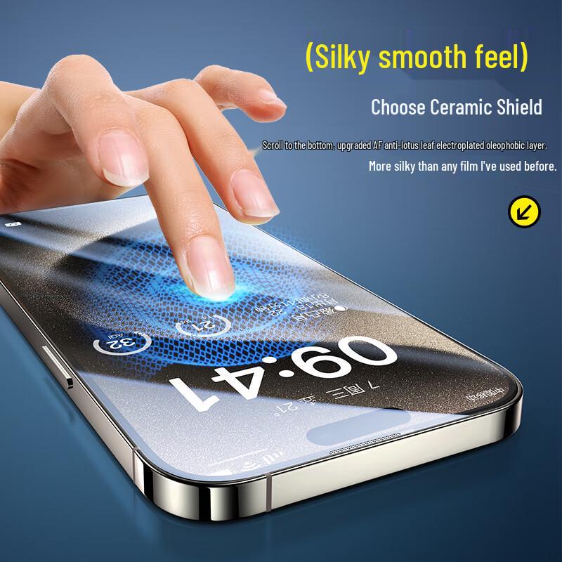 Baseus Ultra-Ceramic HD Tempered Glass Screen Protector for iPhone 15 Pro Max (2-Pack)