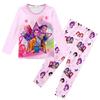Bambini Ragazze K-POP Rumi Mira Zoey Stampa Maniche Lunghe T-Shirt Top Pantaloni Pantaloni Pigiama Indumenti da Notte Set