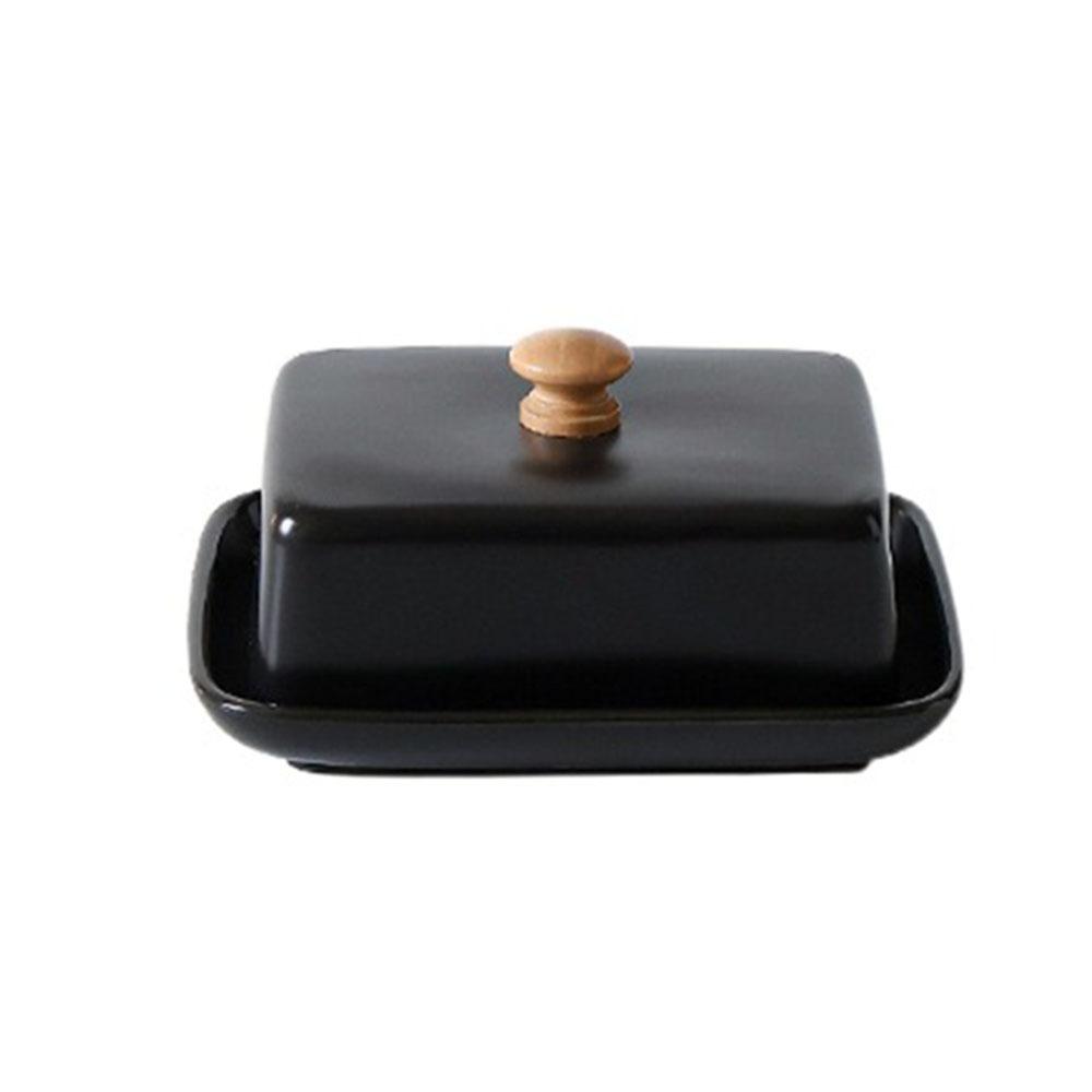 With Lid Ceramic Butter Dish Top Handle Sealed Butter Container Nordic Butter Plates  Snack