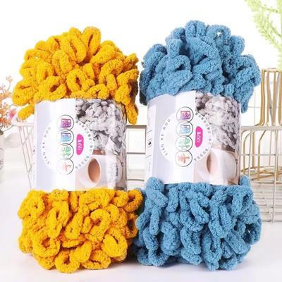 3 Rolls Loop Yarn Finger Knitting Yarn No Need Hook Yarn Fluffy Finger Loop Yarn for Beginners Skilled Crafters DIY Blankets Scarves