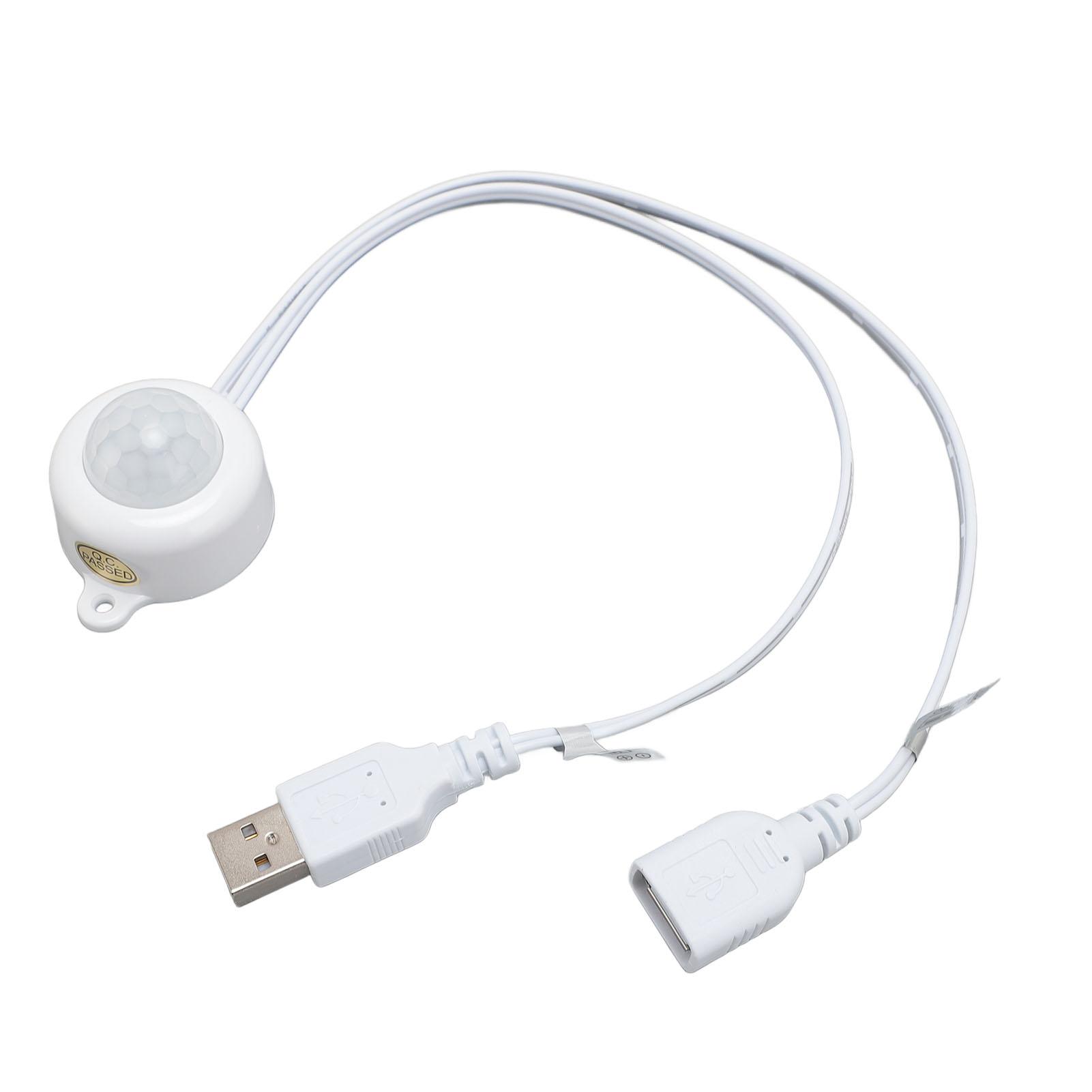 Датчик движения PIR, активируемый движением, USB-интерфейс, Plug and Play, контроллер инфракрасного датчика DC5V-24V для управления светом, белый
