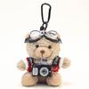 Cute Space Bear Plush Camera Bag Charm Cartoon Doll Keychain Creative Gift