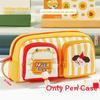 Cute Double Pocket Cartoon Pen Case With Removable Dividers For Students And Office Use