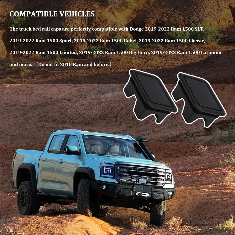 2PCS Bed Rail Stake Pocket Covers, Truck Stake Pocket Covers, Dustproof Truck Bed Hole Plugs, Truck Bed Accessories Rear Truck Holes Covers