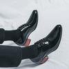 Fashion Classic Pointed Toe Male Casual Footwear High Heels Men Shoe Male Lace-Up Oxfords Shoes 2024 Leather High Heels Men Club Shoes
