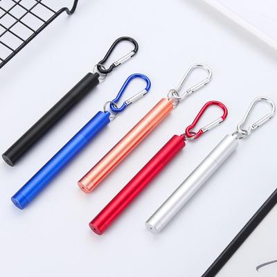 1 Set Telescopic Portable Drinking Straw Stainless Steel Comfortable Grip Collapsible Colorful Drinking Straw for Kitchen