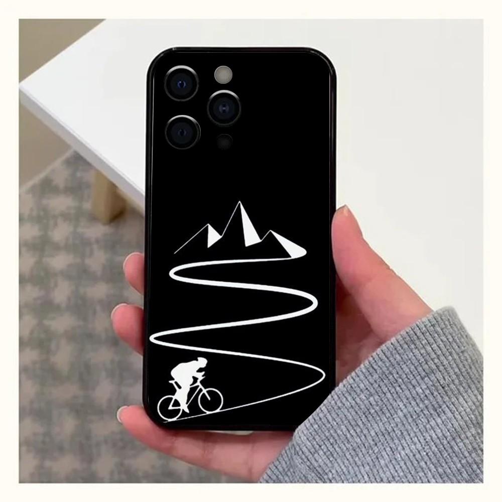 Road Bike Cyclist Cycling Phone Case For Apple iPhone 15,14,13,12,11,Pro,X,XS,Max,XR,Plus,Mini Soft Black Cover