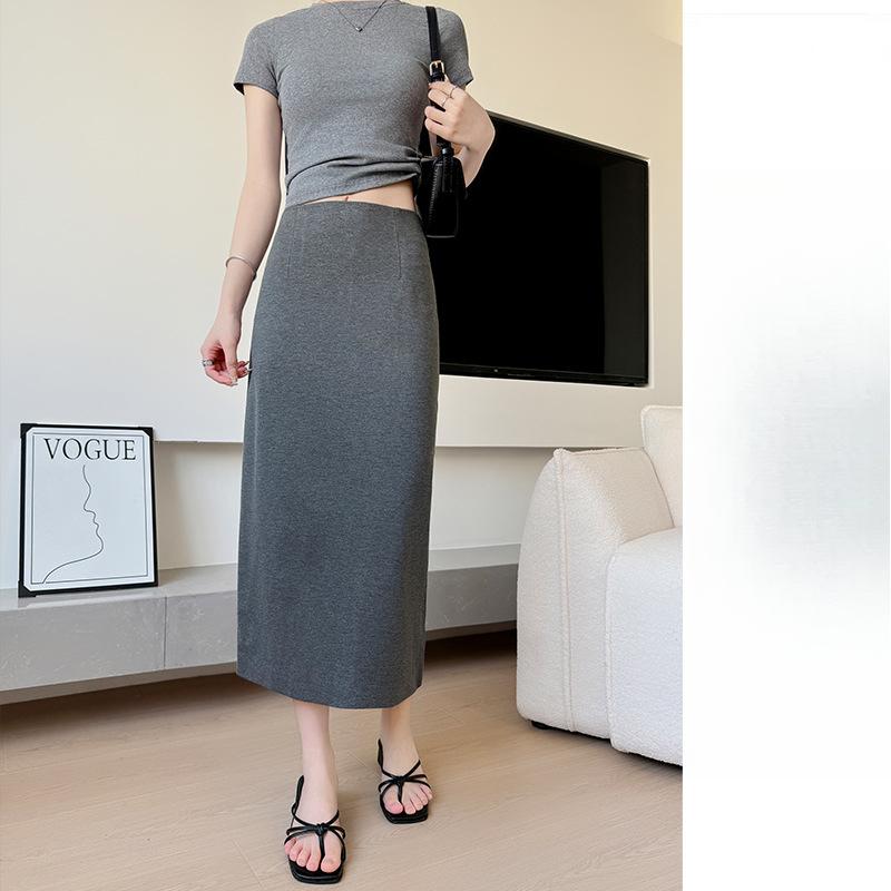 

Весна и Лето Новая Юбка А-силуэта Свободного Кроя с Завышенной Талией Средней и Длинной Длины, Тонкая Юбка для Бедер XL