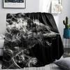 Dark Cupid Medusa Wolf Skull Print Flannel Blanket,High quality Comfortable for All Seasons,Home Decor,Warmth and Comfort,Perfect for Christmas Gifts