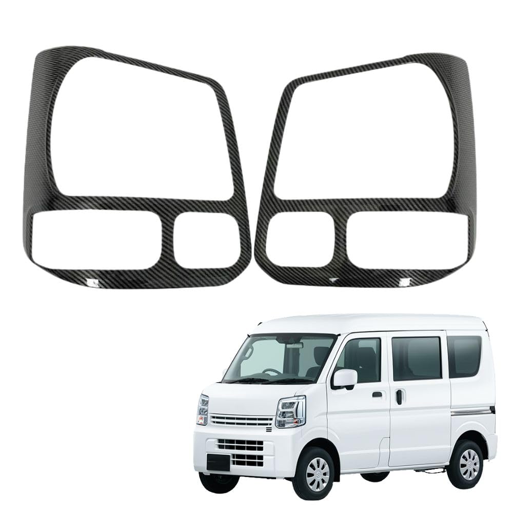 MORASTYLE Headlight Garnish Covers for Suzuki Every Matte Black and Right Exterior Custom Parts DA17V/DA17W (Halogen Vehicles) - (Left Set) - Dress-Up