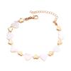 Women Necklace Bracelet Natural Shell Heart Design Adjustable Extension Chain Necklace Wristband Jewelry Gift
