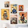 Japanese-style Cat Wall Decorations, Fun Cat Canvas Posters, Anime Wall Decorations, Cute Artwork, Tokyo Kitty Retro Posters