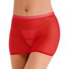 Womens See Through Solid Color Low Rise Elastic Waistband Mini Skirt