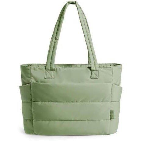 Large Quilted Cott Jacket Tote Bag, Lightweight, Spacious Handbag Shoulder Bags for Work, Travel & Yoga, Fitness, Daily Use