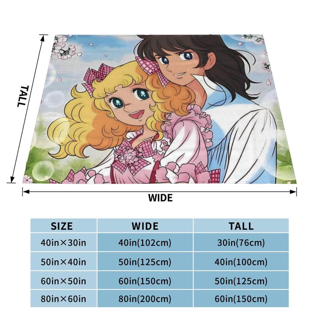 Candy Candy Anime Manga Blankets Soft Warm Flannel Throw Blanket Cover for Bed Living room Picnic Travel Home Sofa