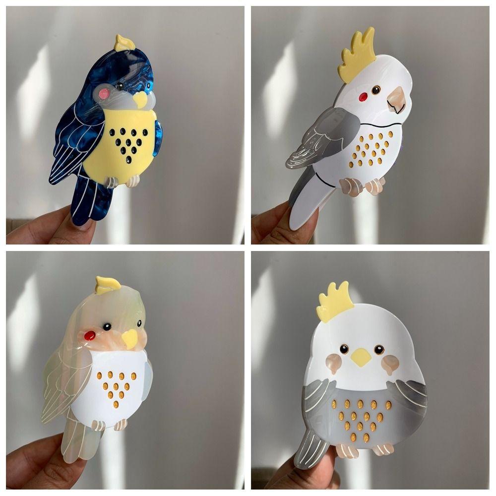 Parrot Animal Hair Clip Cartoon Bird Shark Clip Cute Acetate Hair Claw  Gift