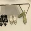 Fashion 2025 spring stiletto toe drag Korean version sexy party sandals women's shoes rhinestone fashion summer sandals zapatos de tacón