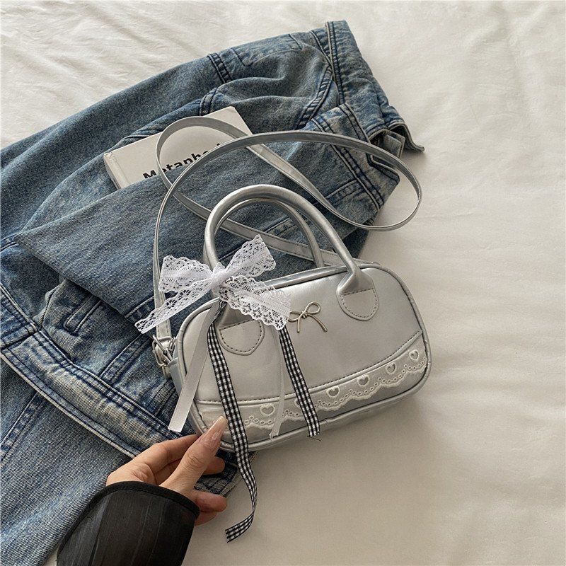 Simple Stylish New Women's Crossbody Bag Fashion Handbag Shoulder Bag Versatile Bowling Bag Cute Bow Crossbody Pouch
