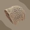 Bohemian Style Crochet Flower Knitted Hat Thin Knit Cap Cute Hollowed Out Beanie Cap  Casual