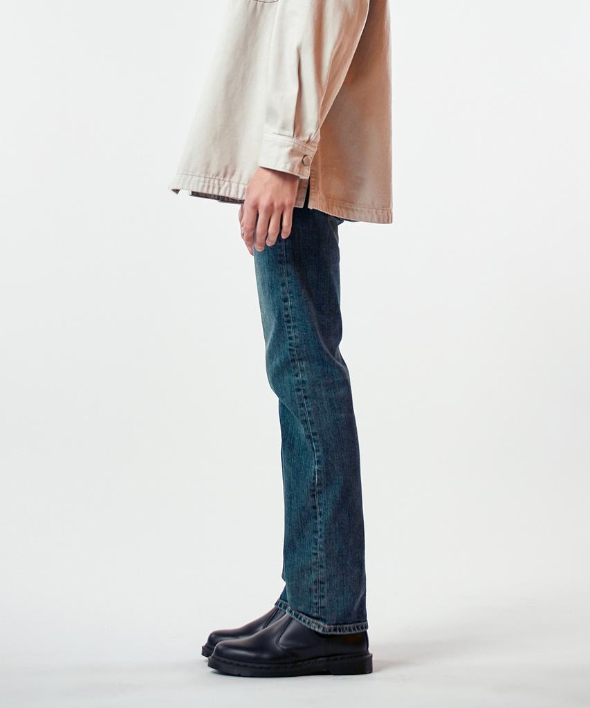 Pillogeulaem Washed Slim Denim Pants (Blue)