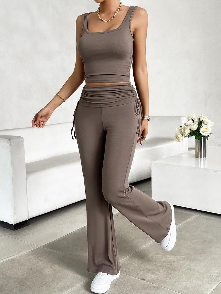 Diyun Women's 2024 Spring/Summer Casual Slim-fit Tank Top & Long Pants Set - European & American Style