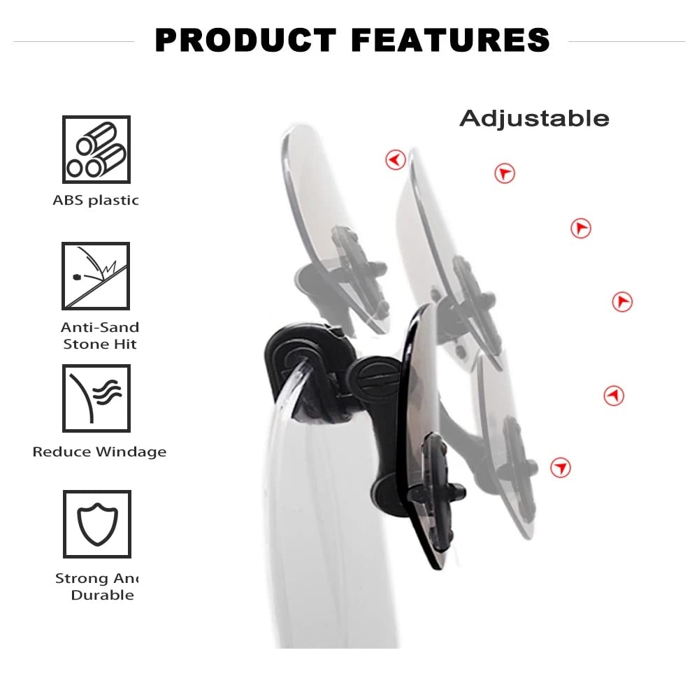 ZSADZS Universal Motorcycle Rise Adjustable Windscreen Extension Windshield Spoiler Air Deflector (Large Transparent)