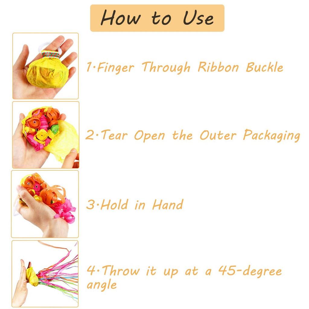 Pack of 10 Colorful Streamers Poppers Not Mess Confetti Crackers Plastic Texture for Weddings Birthdays Graduations