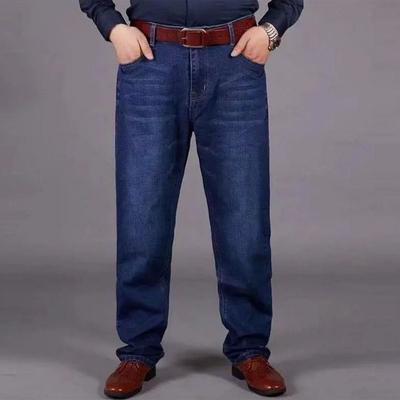 Jeans grande taille pour hommes, pantalons longs amples et décontractés, coupe droite, grande taille