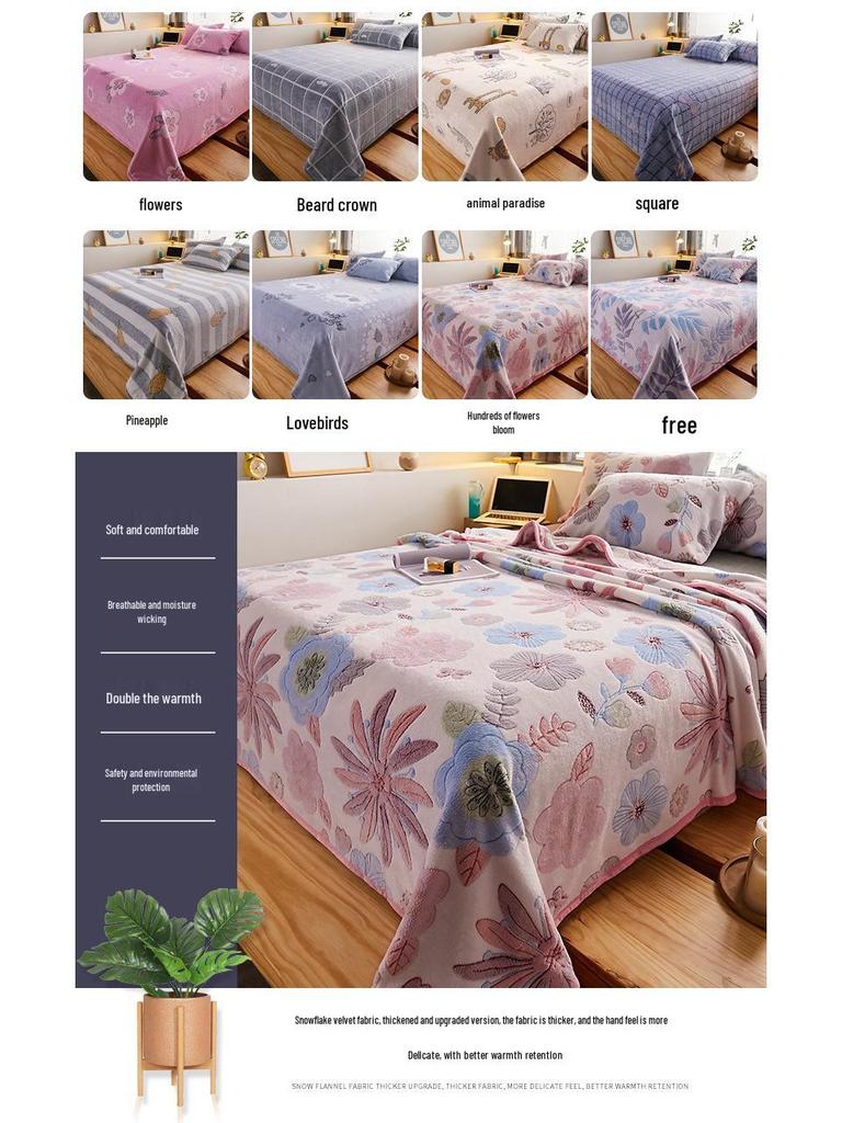 Flannel Snowflake Quilt & Blanket for Sofa or Bed