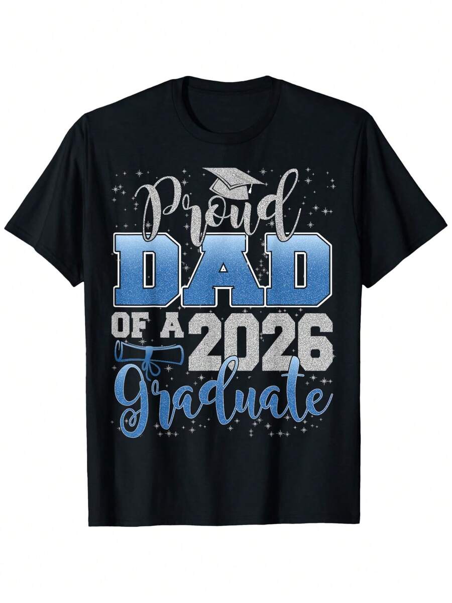 Proud Dad Of A Class Of 2026 Graduate T-Shirt - Unisex Loose Fit & Gown Suitable For Parents, Family S разноцветный
