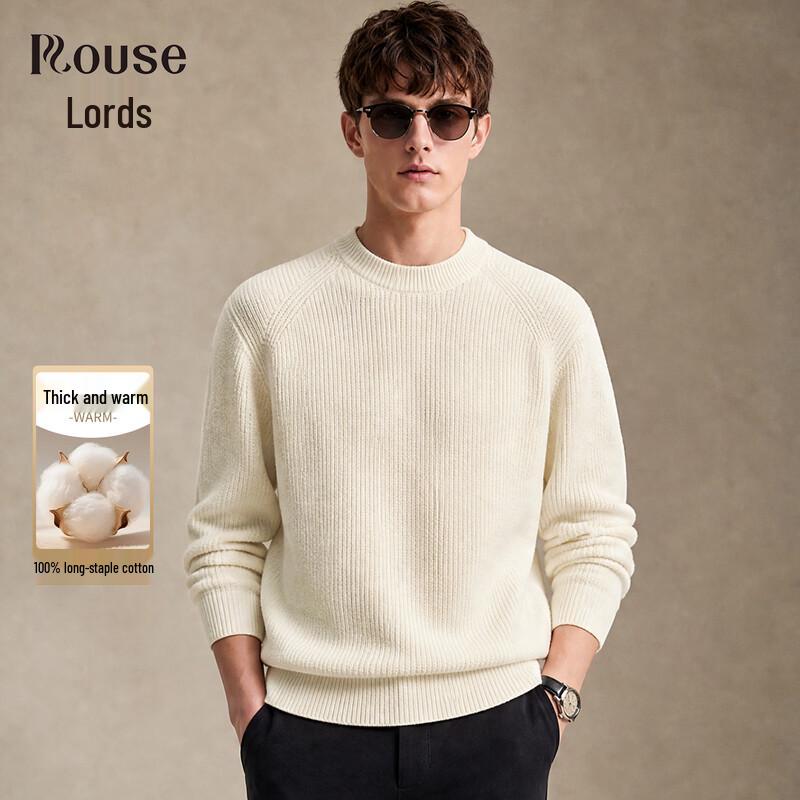Men's Thickened Cotton Crewneck Knit Sweater
