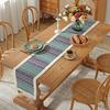 Bohemia Style Table Runner Table Flag Tassel Edge Table Cloth for Living Room Bedroom Study Outdoor Dining Room