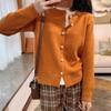 Spring and Autumn Candy Color Pearl Button Knitted Small Cardigan Women's Age Reduction Small Fresh Sweater Jacket Long Sleeve Top, Trendy