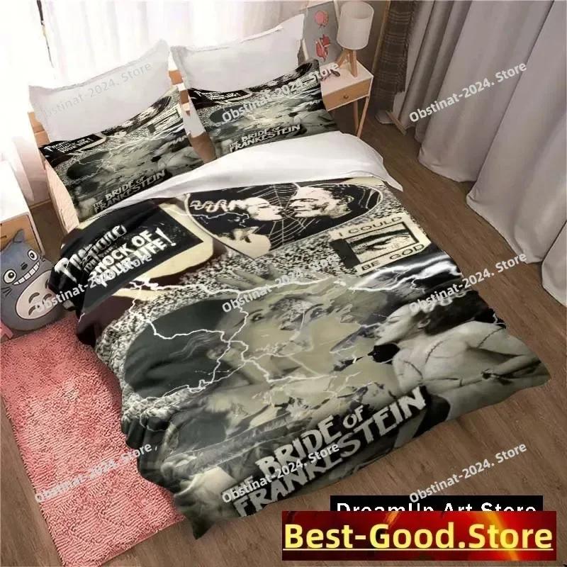 B-Bride of Frankenstein Bedding Set Printed Bed Set With Pillowcase Bed Duvet Cover Soft Single Double Queen Super King Size