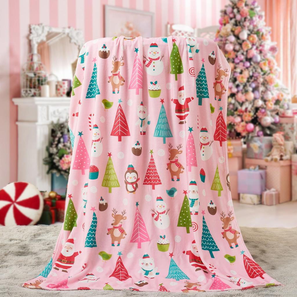 Christmas Blanket Soft Flannel Warm Plush Holiday Decoration Blanket Winter Comfortable Sofa Blanket S135
