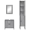 3 Piece Bathroom Furniture Set Gray Sonoma Particleboard