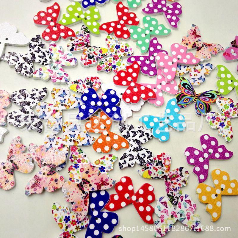 

100 шт. Різнокольорові Мультяшні Дерев яні Кнопки для DIY: Рукодільні Декоративні Аксесуари для Дітей