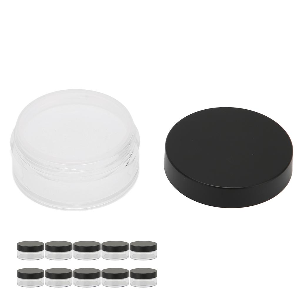 10PCS Loose Powder Jars Plastic Cosmetic Sample Containers Empty Box Circular Portable