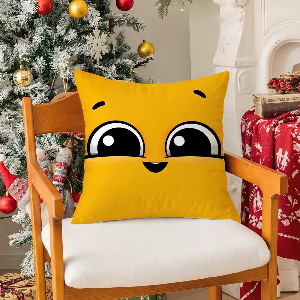 Funny And Quirky Personalized Emojis Pillow Case Comfort Sofa Bed Silky Elegant Invisible Zipper Decorative Cushion Cover