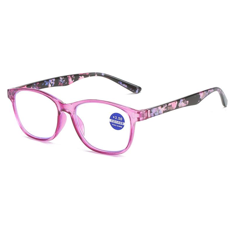 Printed Anti-Blue Light High-Definition Unisex Chinese Style Square Frame Reading Glasses