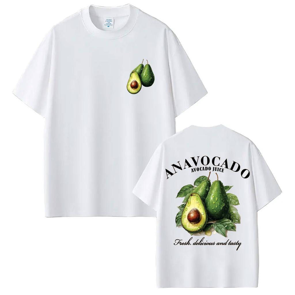 Funny An Avocado Juice Graphic T Shirt   Fashion Aesthetic Short Sleeve Oversized 100% Cotton Casual T-shirts Streetwear
