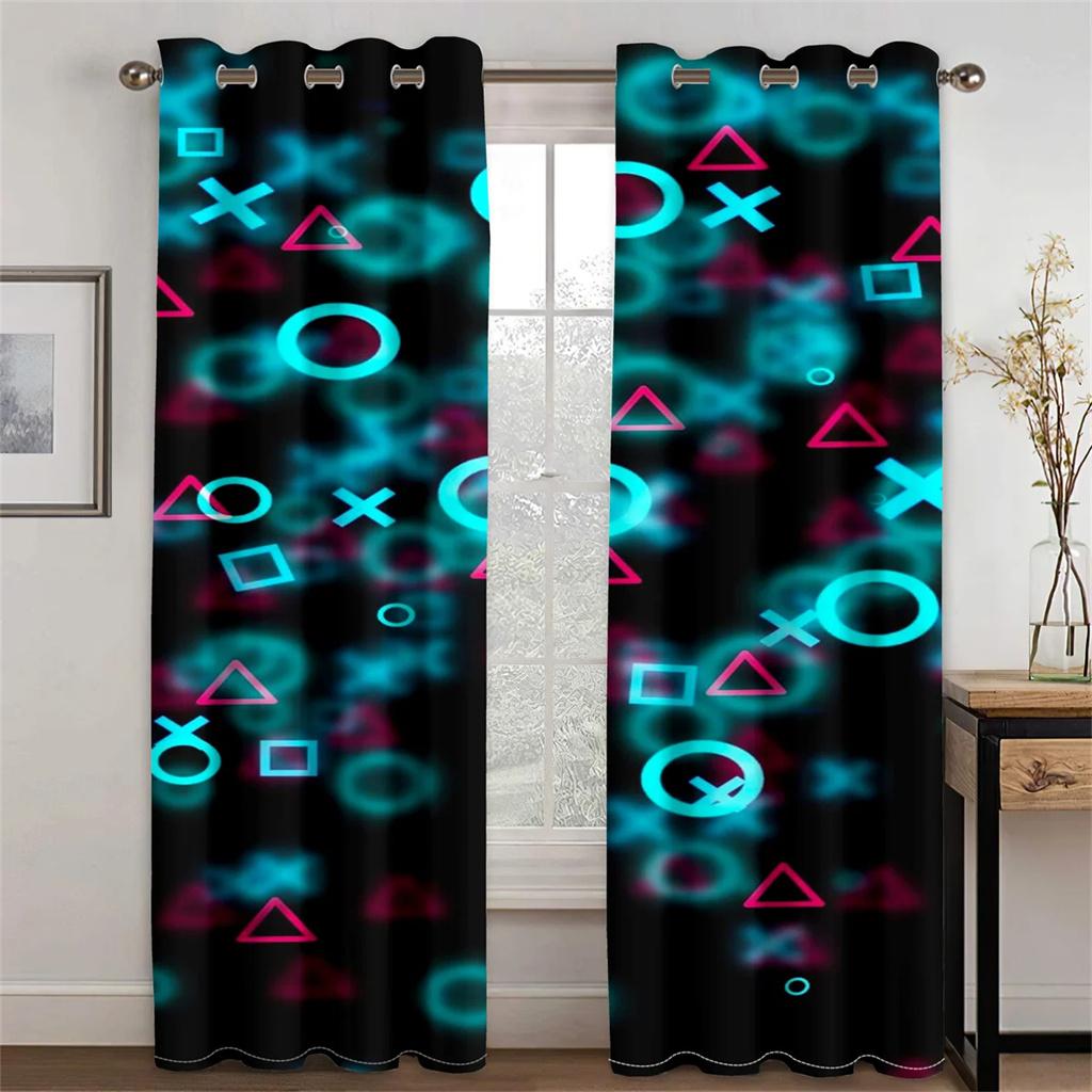 Cool Spel Esports Kontroller Design Gardiner 2 Paneler Vardagsrum Sovrum Balkong Arbetsrum Barnrum Dekorativa Gardiner